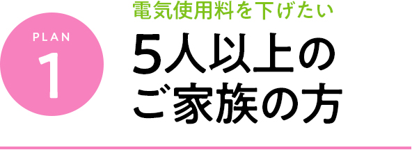 plan1 電気料金料を下げたい 5人以上のご家族の方
